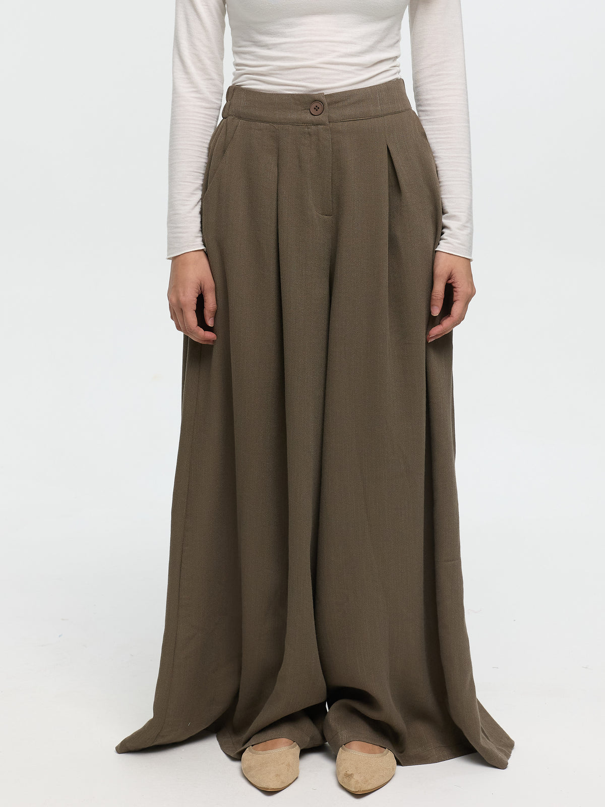 Stoffhose „Levina“ in Cappuccino