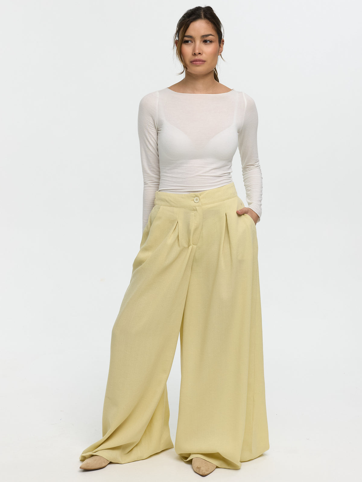 Stoffhose „Levina“ in Yellow