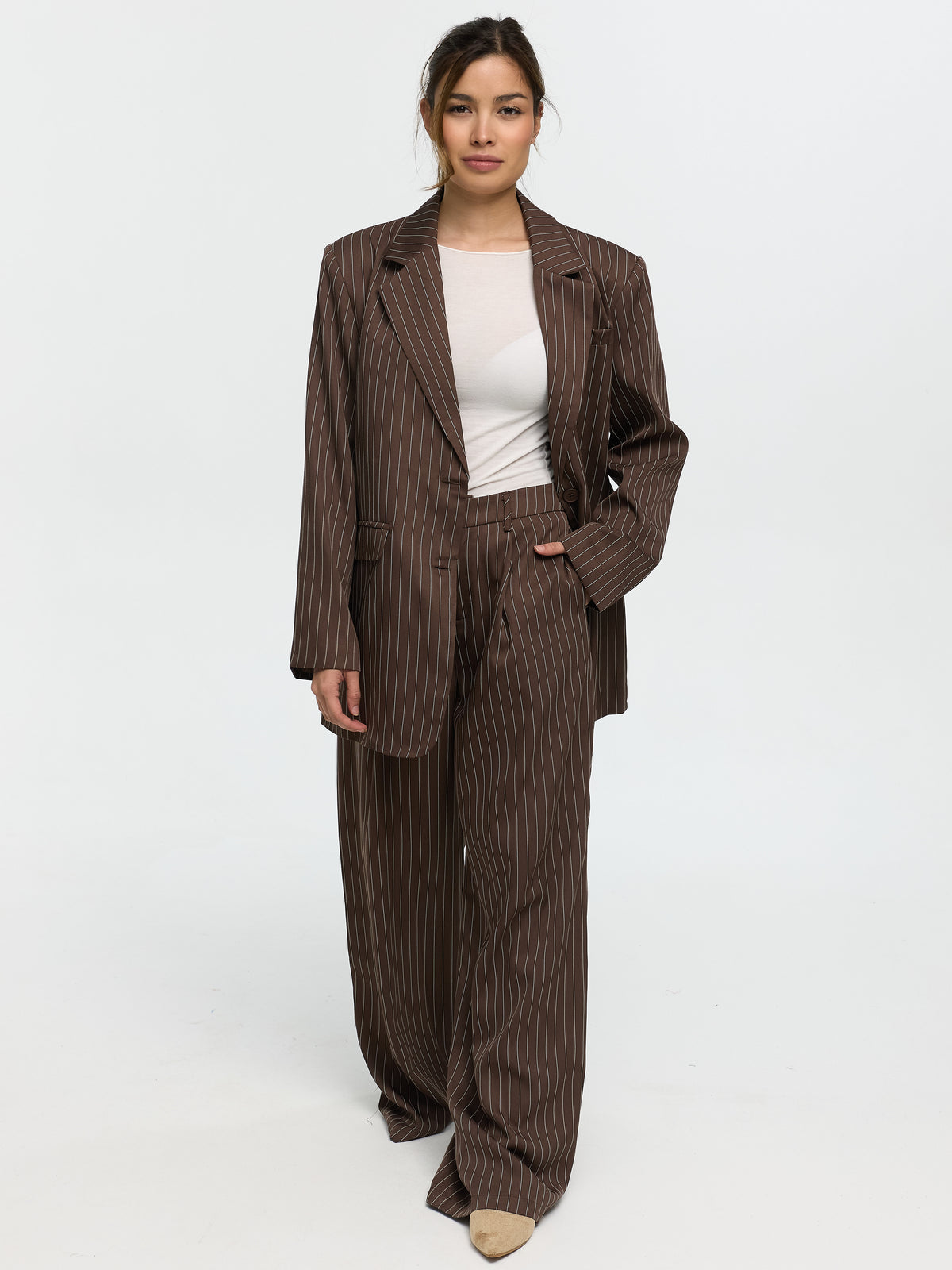 Nadelstreifen Blazer „Kathie“ in Braun