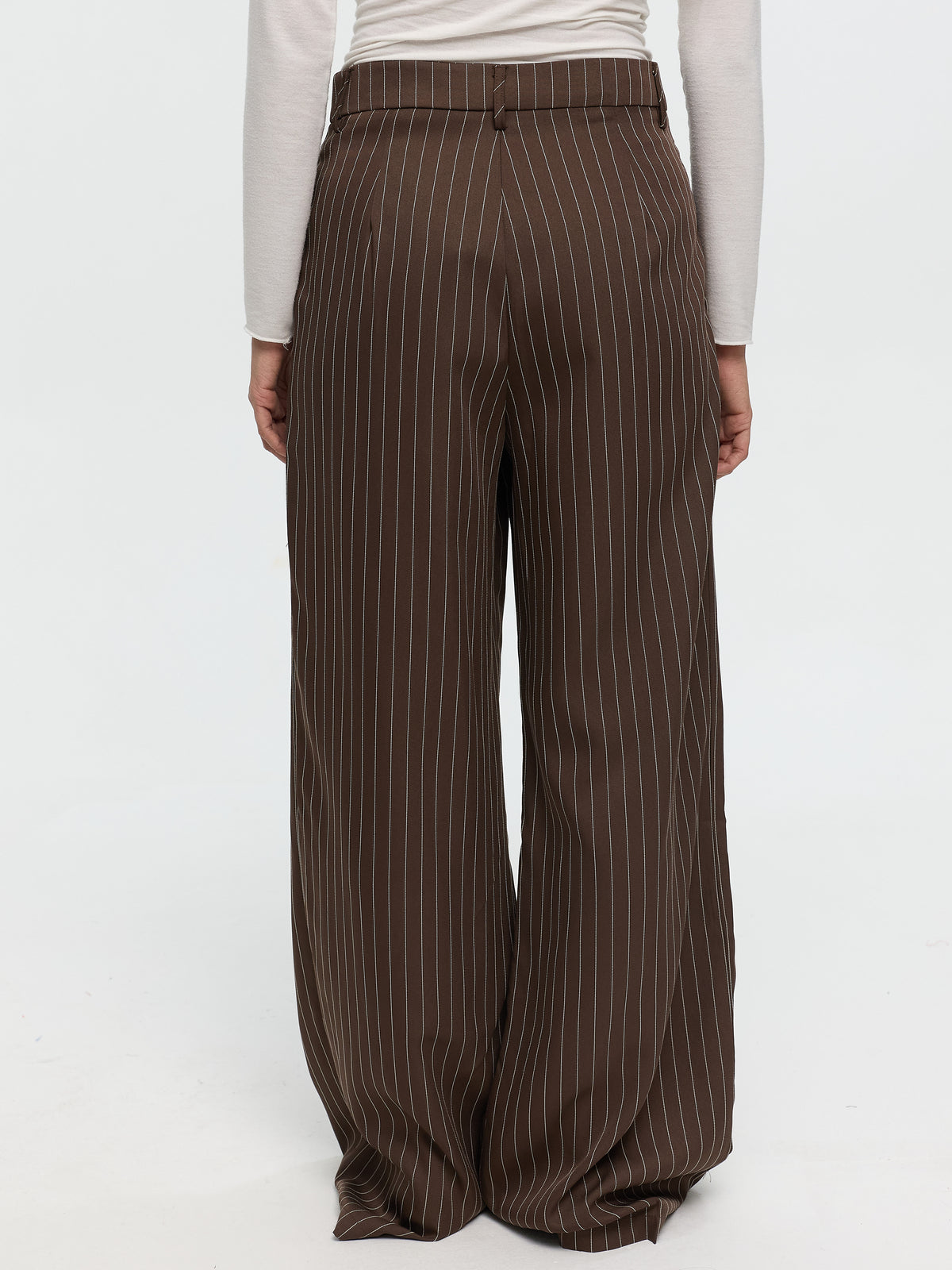 Nadelstreifen Stoffhose „Kathie“ in Braun