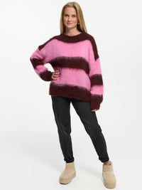 Pullover "Mia" in Burgundy/Rosa