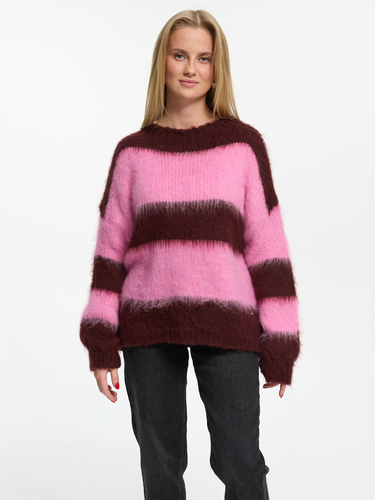 Pullover "Mia" in Burgundy/Rosa