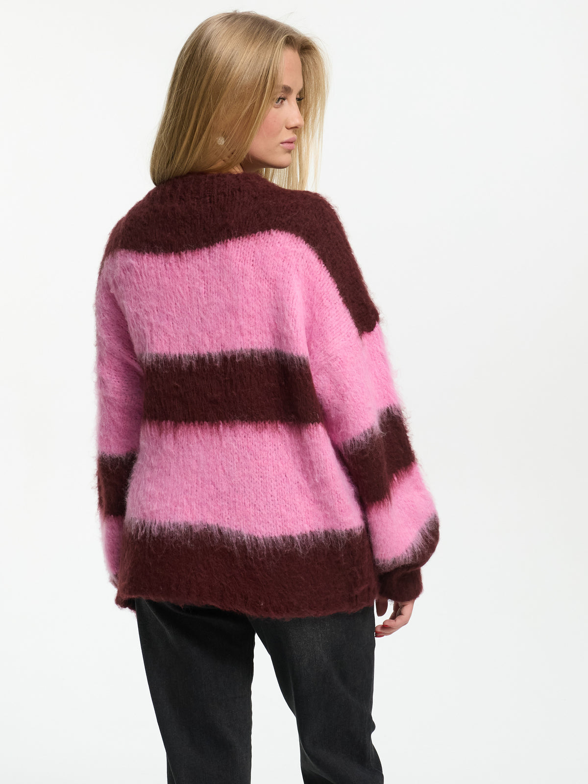 Pullover "Mia" in Burgundy/Rosa
