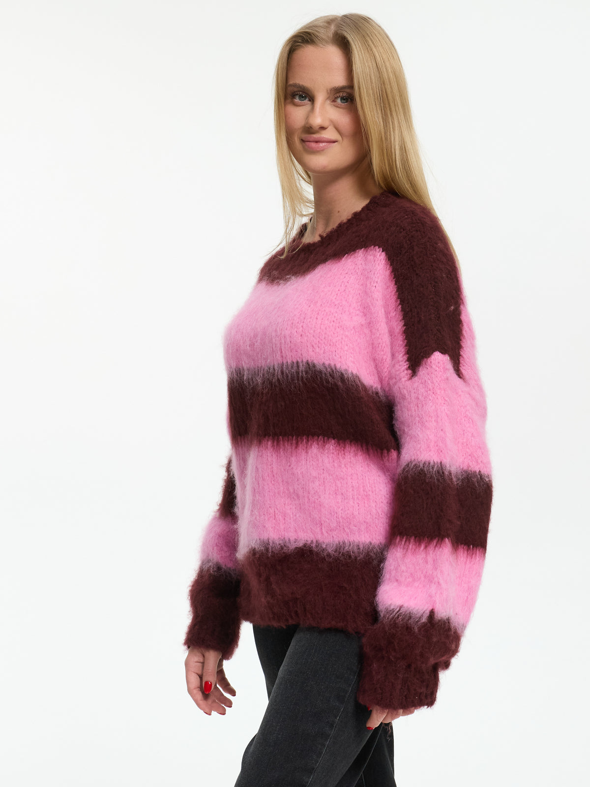 Pullover "Mia" in Burgundy/Rosa