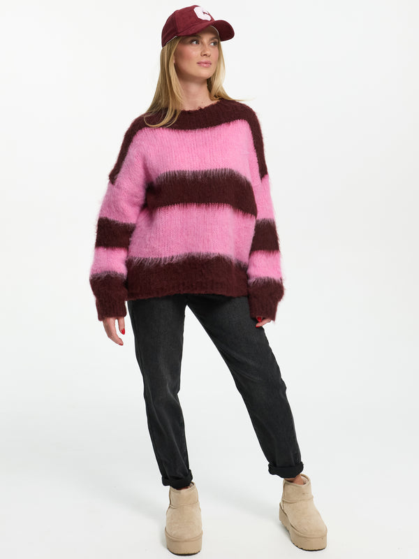 Pullover "Mia" in Burgundy/Rosa