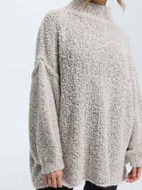 Bouclé-Pullover "Elli" in Hellgrau