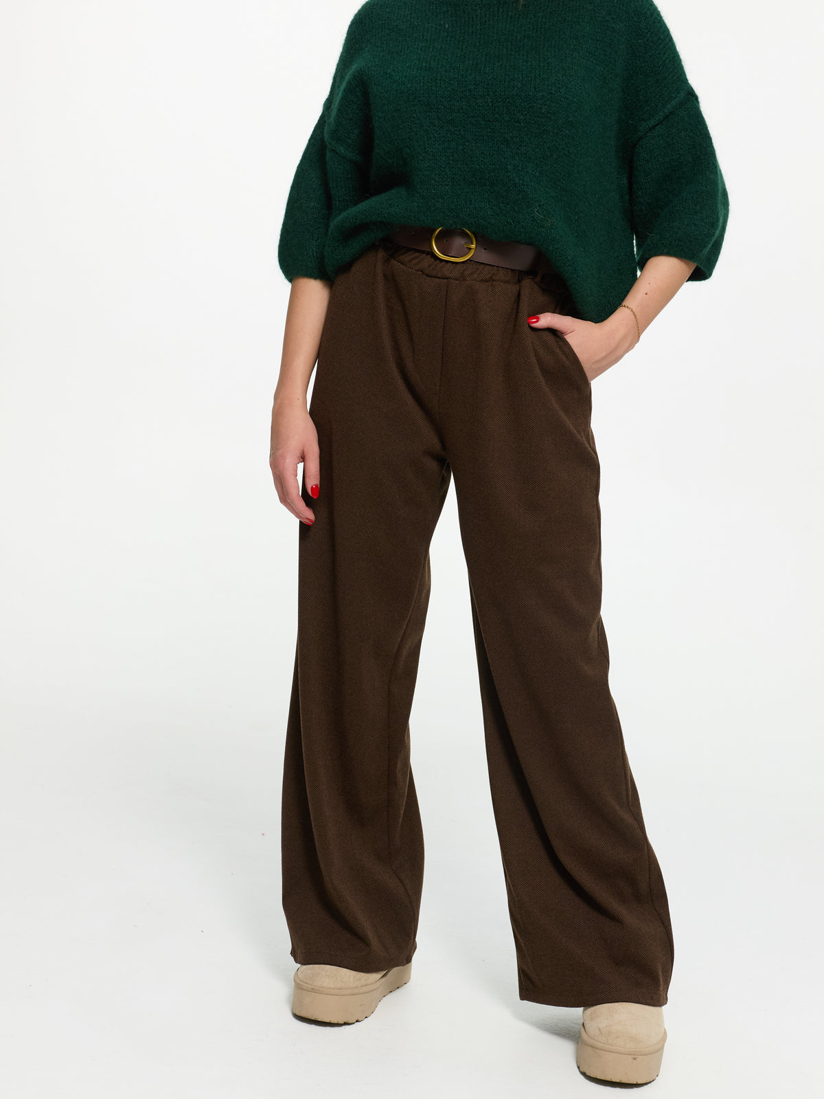 Stoffhose "Colette" in Braun