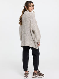 Bouclé-Pullover "Elli" in Hellgrau