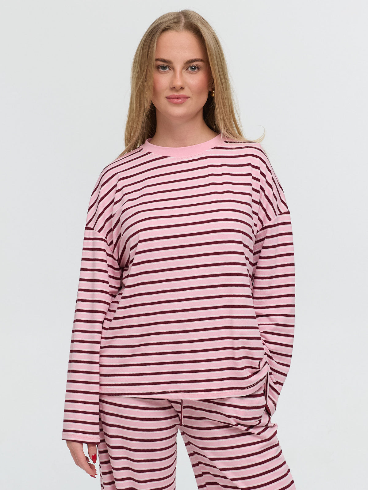 Langarmshirt „Martha“ Rosa/Burgundy