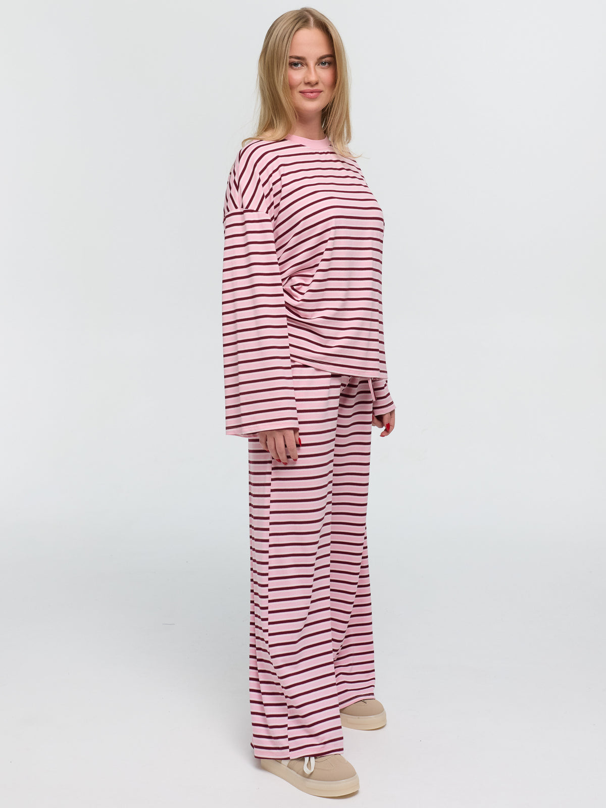 Langarmshirt „Martha“ Rosa/Burgundy
