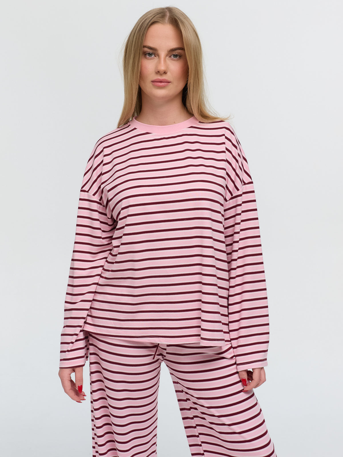 Langarmshirt „Martha“ Rosa/Burgundy