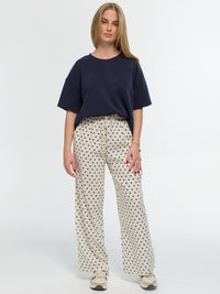 Leinen-Hose "Dotty" in Beige