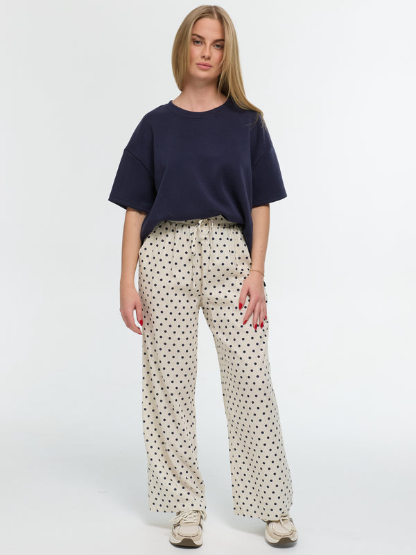 Leinen-Hose "Dotty" in Beige