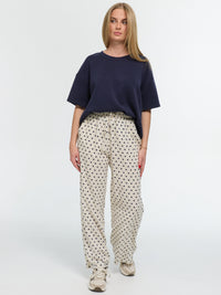 Leinen-Hose "Dotty" in Beige