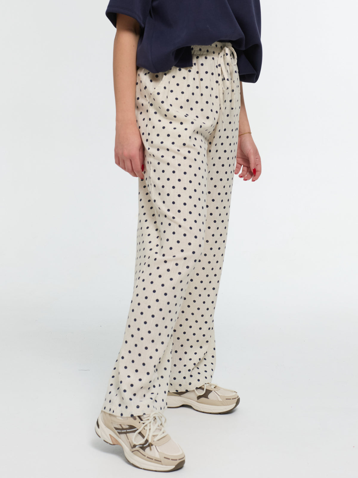 Leinen-Hose "Dotty" in Beige