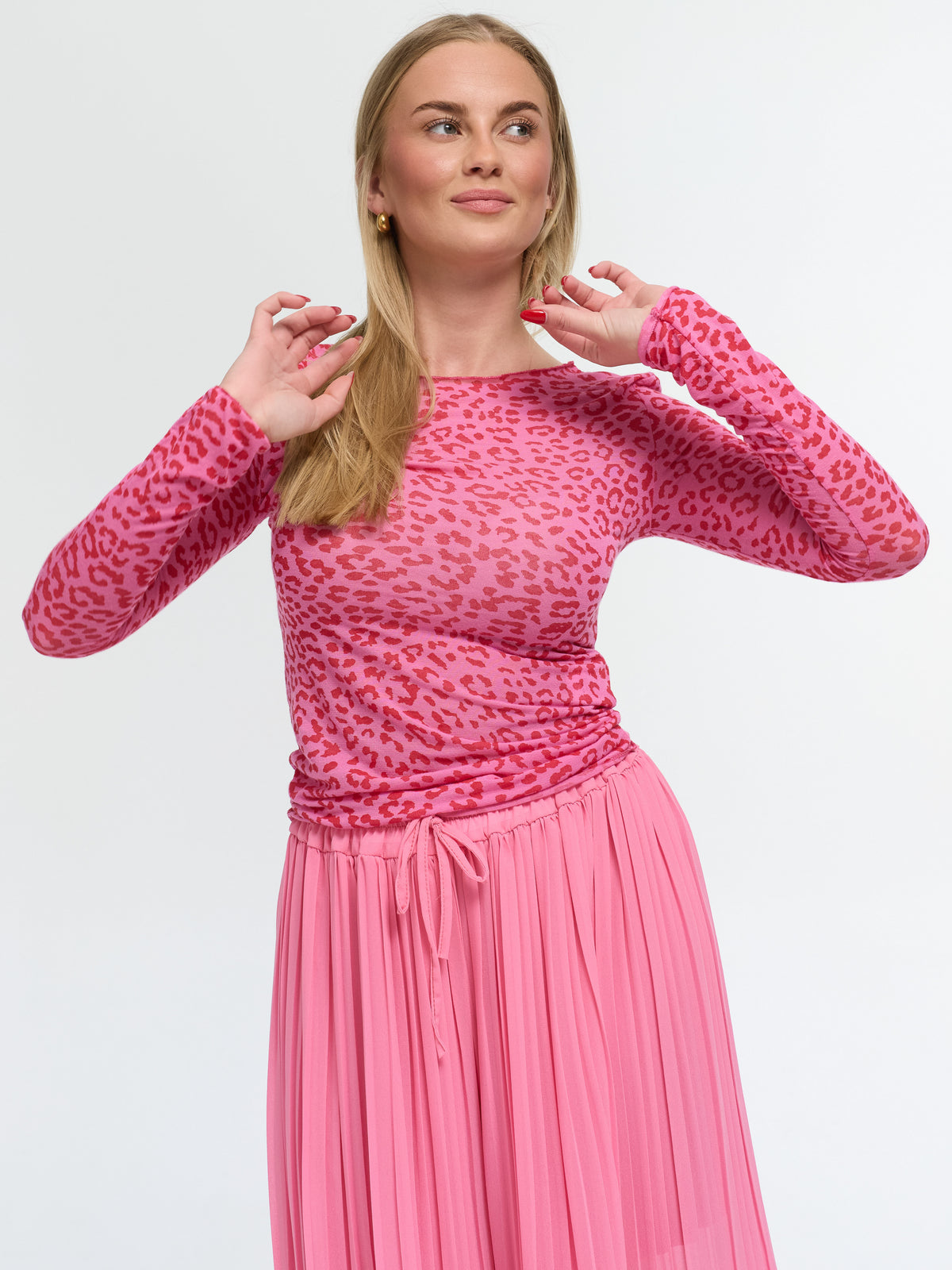 Langarmshirt "Mika" in Pink Leo