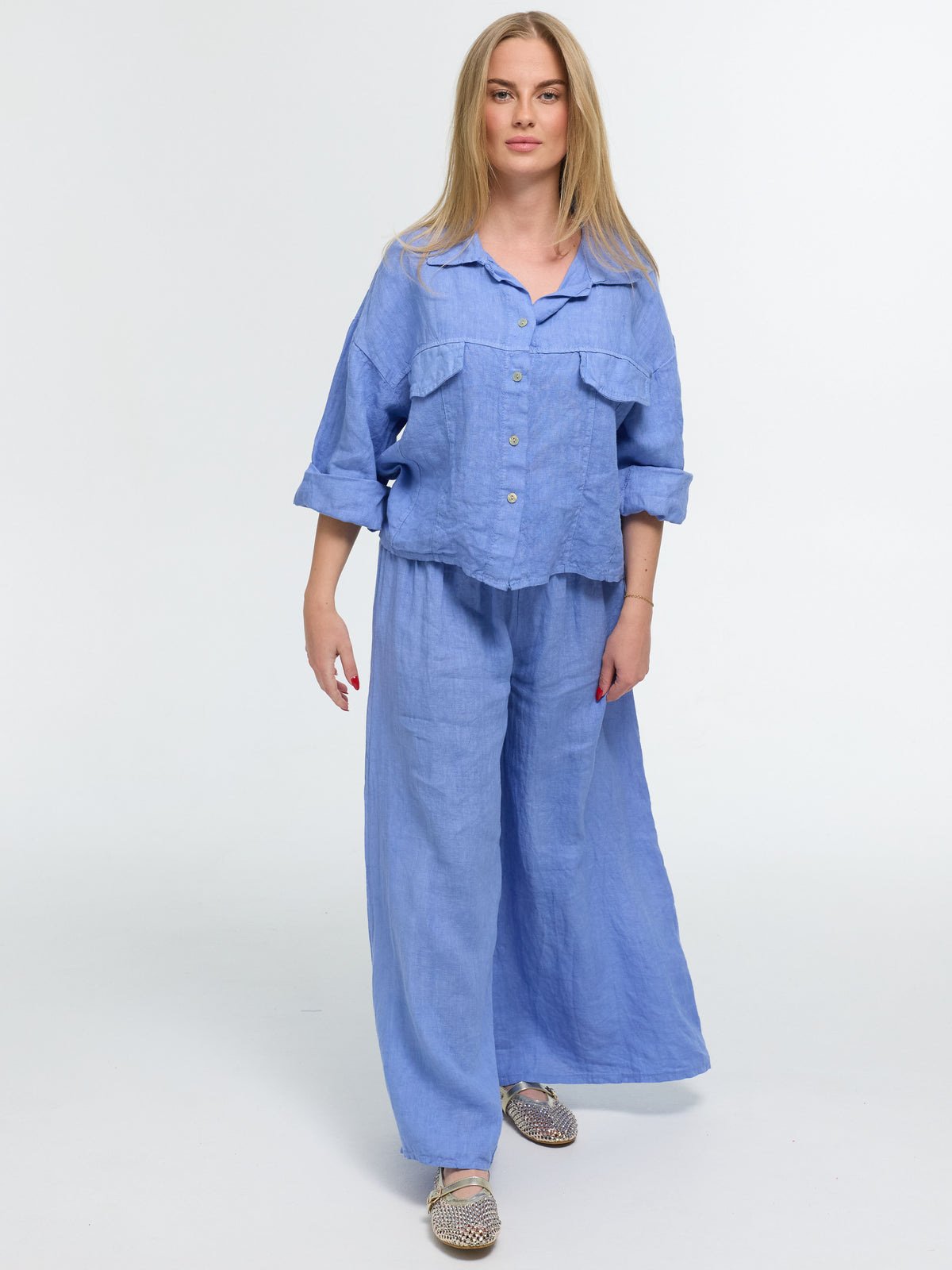 Leinen-Hose "Alma" in Blau