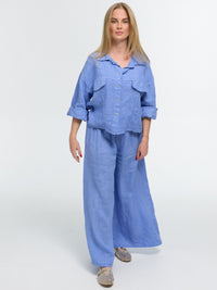Leinen-Hose "Alma" in Blau
