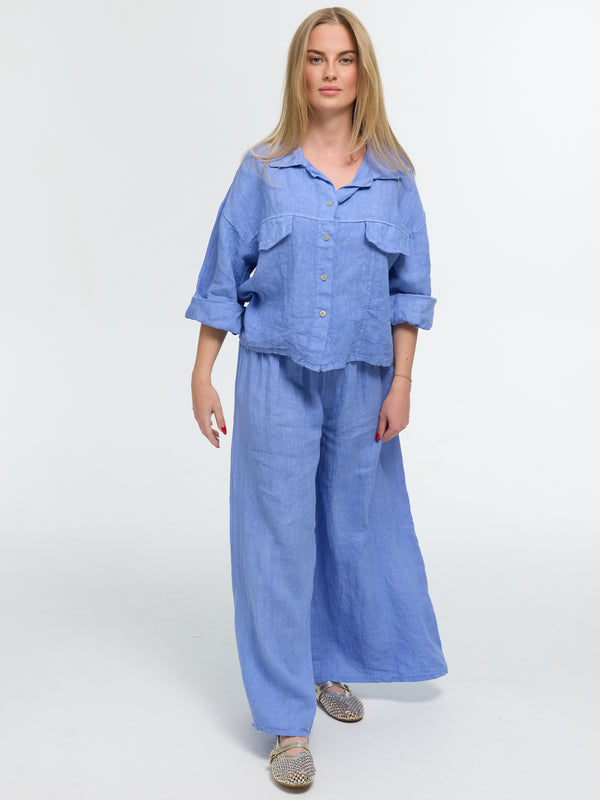 Leinen-Hose "Alma" in Blau