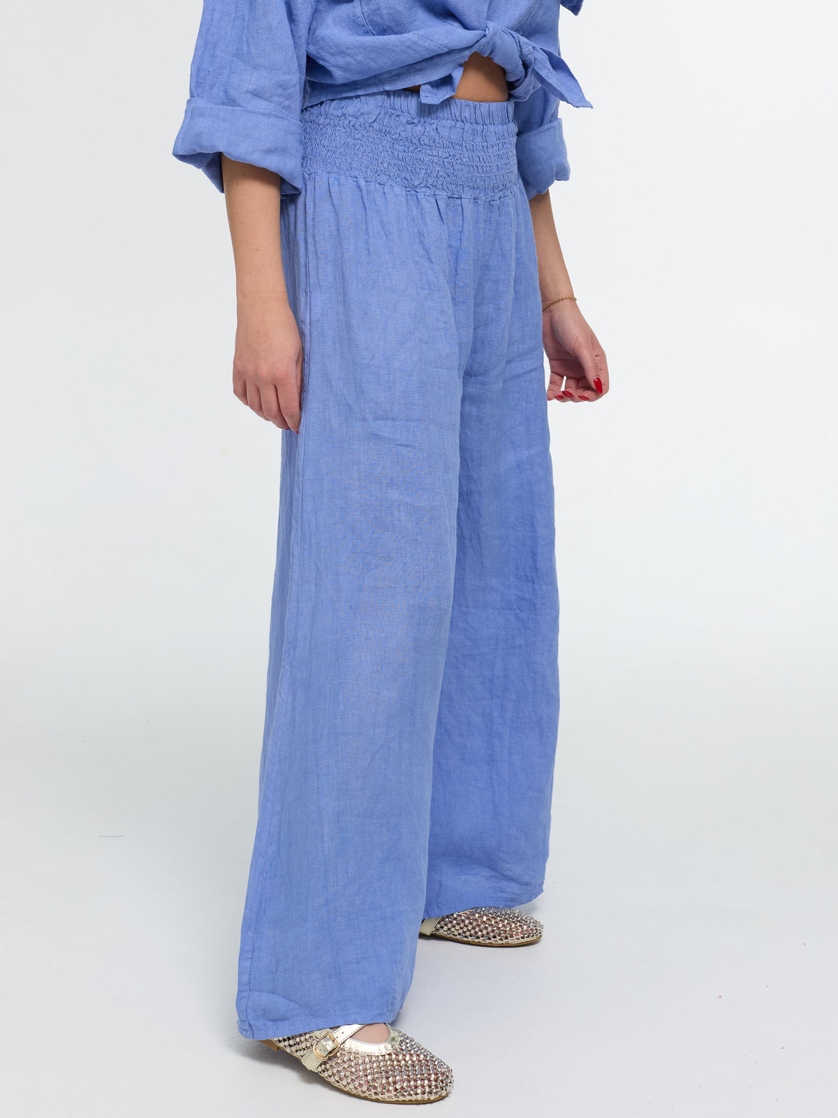 Leinen-Hose "Alma" in Blau