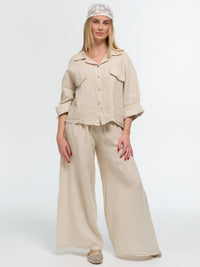Leinen-Hose "Alma" in Beige