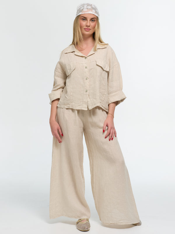 Leinen-Hose "Alma" in Beige