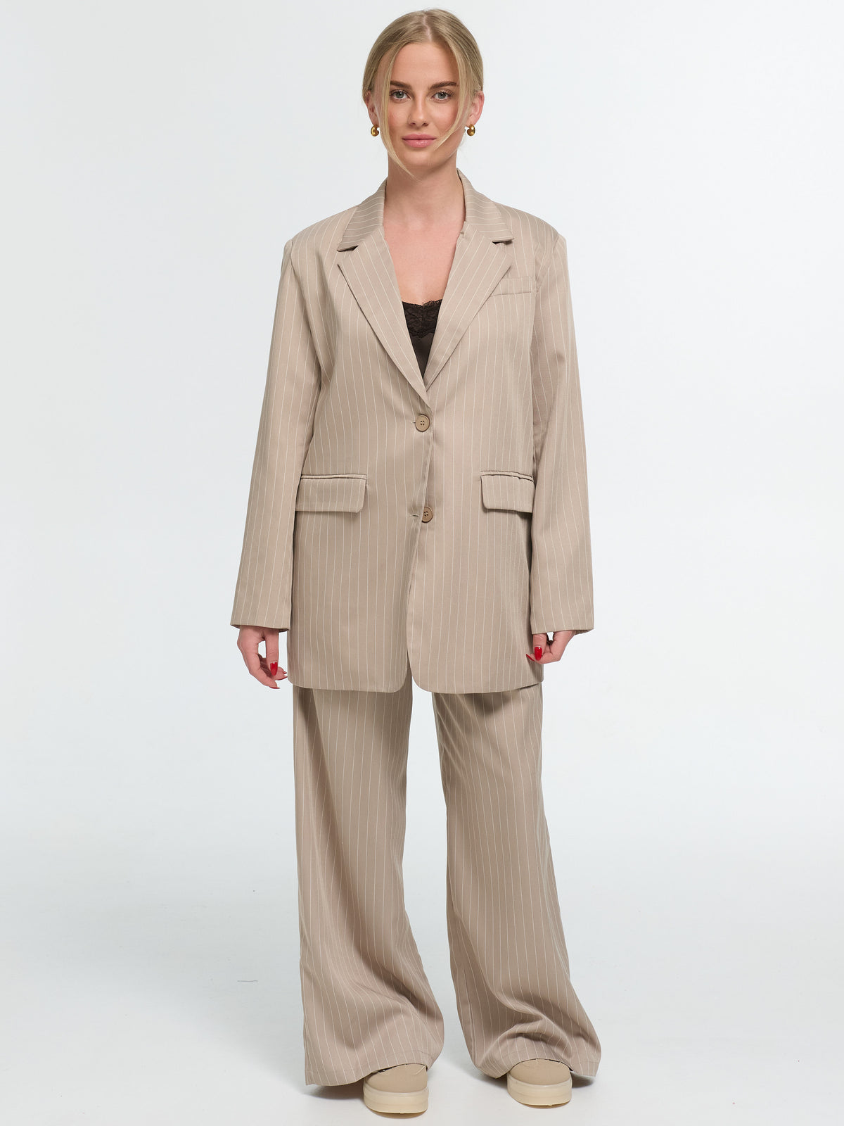 Nadelstreifen Blazer „Kathie“ in Taupe
