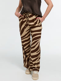 Stoffhose "Malou" in Creme/Braun