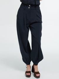 Nadelstreifen Stoffhose „Lia“ in Blau
