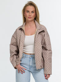 Jacke "Sovira" in Beige/Weiß