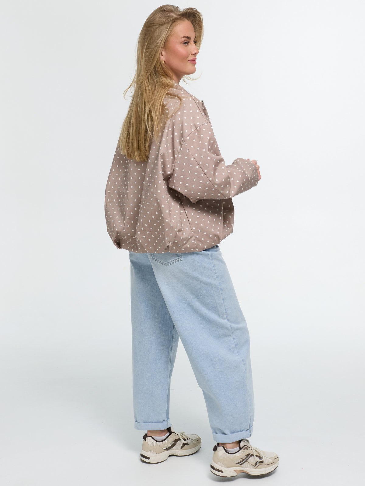 Jacke "Sovira" in Beige/Weiß