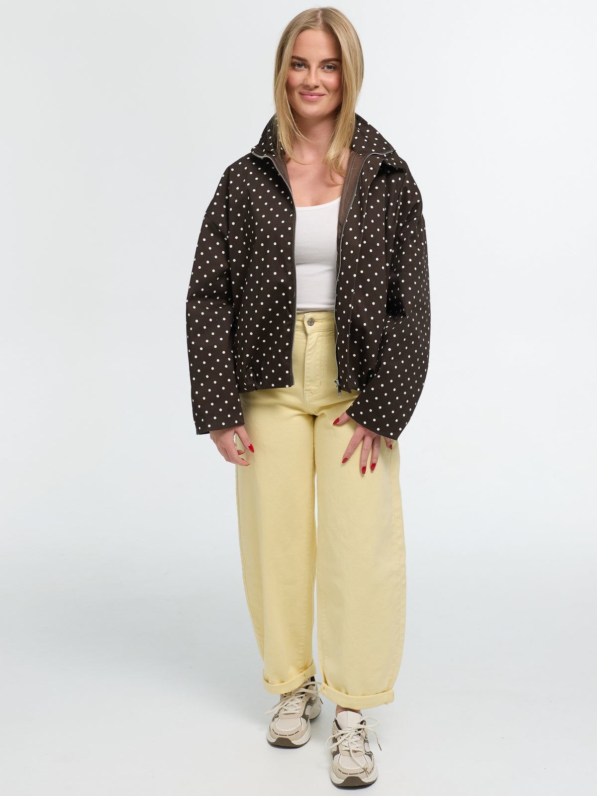 Jacke "Sovira" in Braun/Weiß