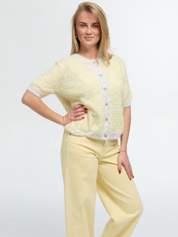 Kurzarm-Cardigan "Amy" in Yellow