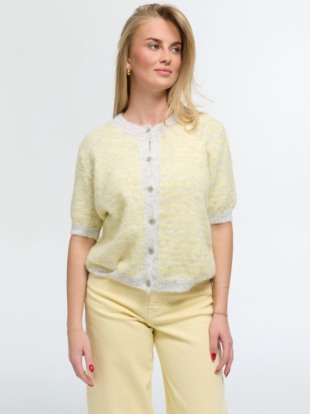 Kurzarm-Cardigan "Amy" in Yellow