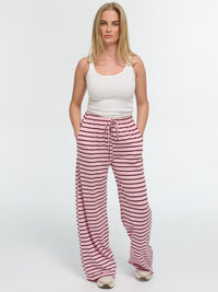 Hose „Martha“ Rosa/Burgundy Gestreift