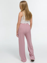 Hose „Martha“ Rosa/Burgundy Gestreift