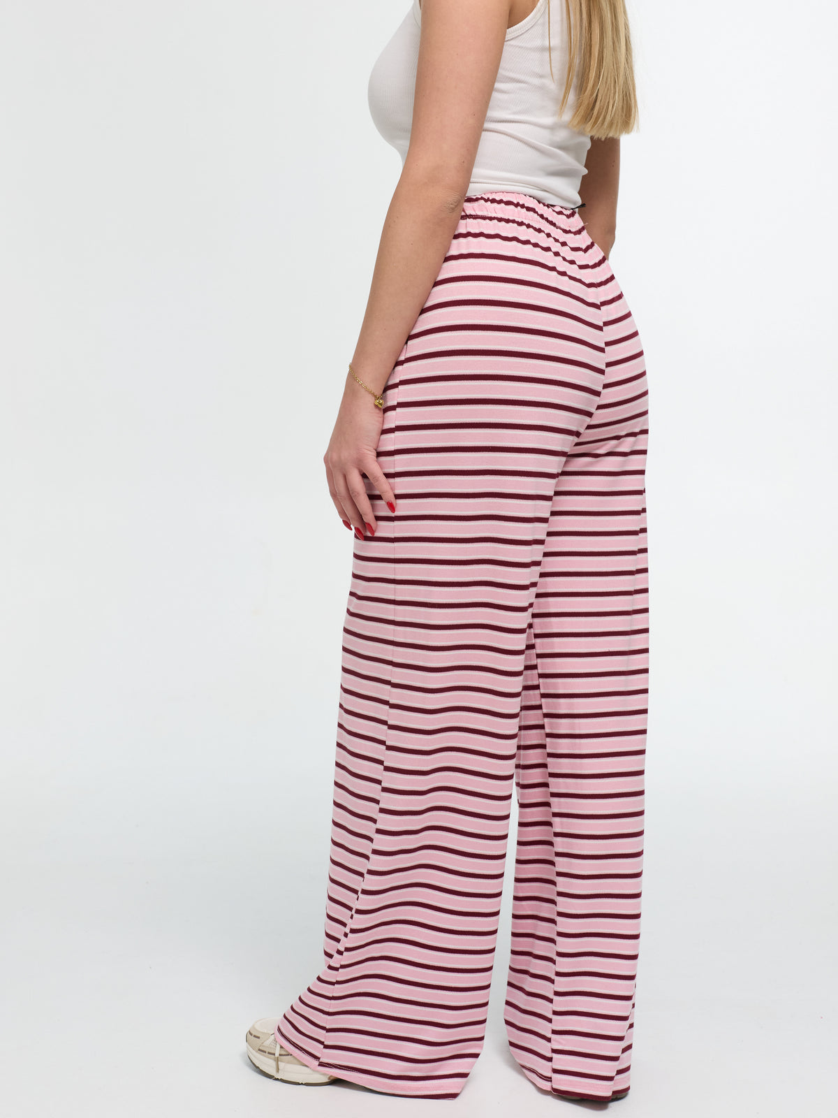 Hose „Martha“ Rosa/Burgundy Gestreift