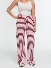 Hose „Martha“ Rosa/Burgundy Gestreift
