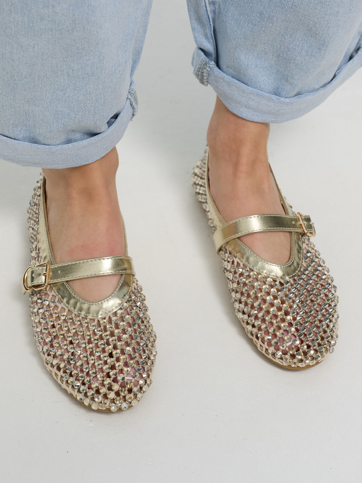 Ballerina "Nicolette" in Gold Glitzer