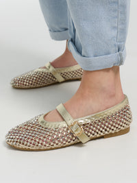 Ballerina "Nicolette" in Gold Glitzer