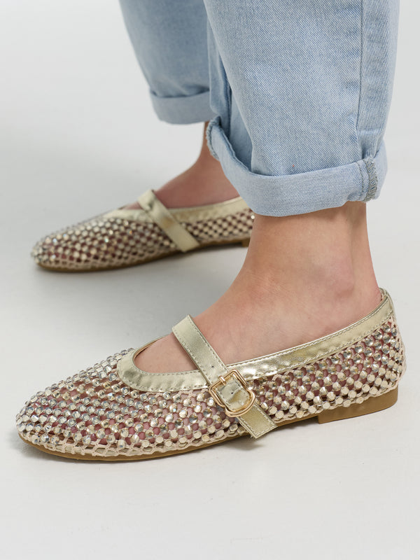 Ballerina "Nicolette" in Gold Glitzer