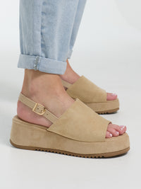 Plateau Sandale "Soliea" in Beige