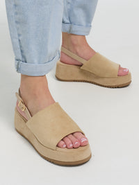 Plateau Sandale "Soliea" in Beige