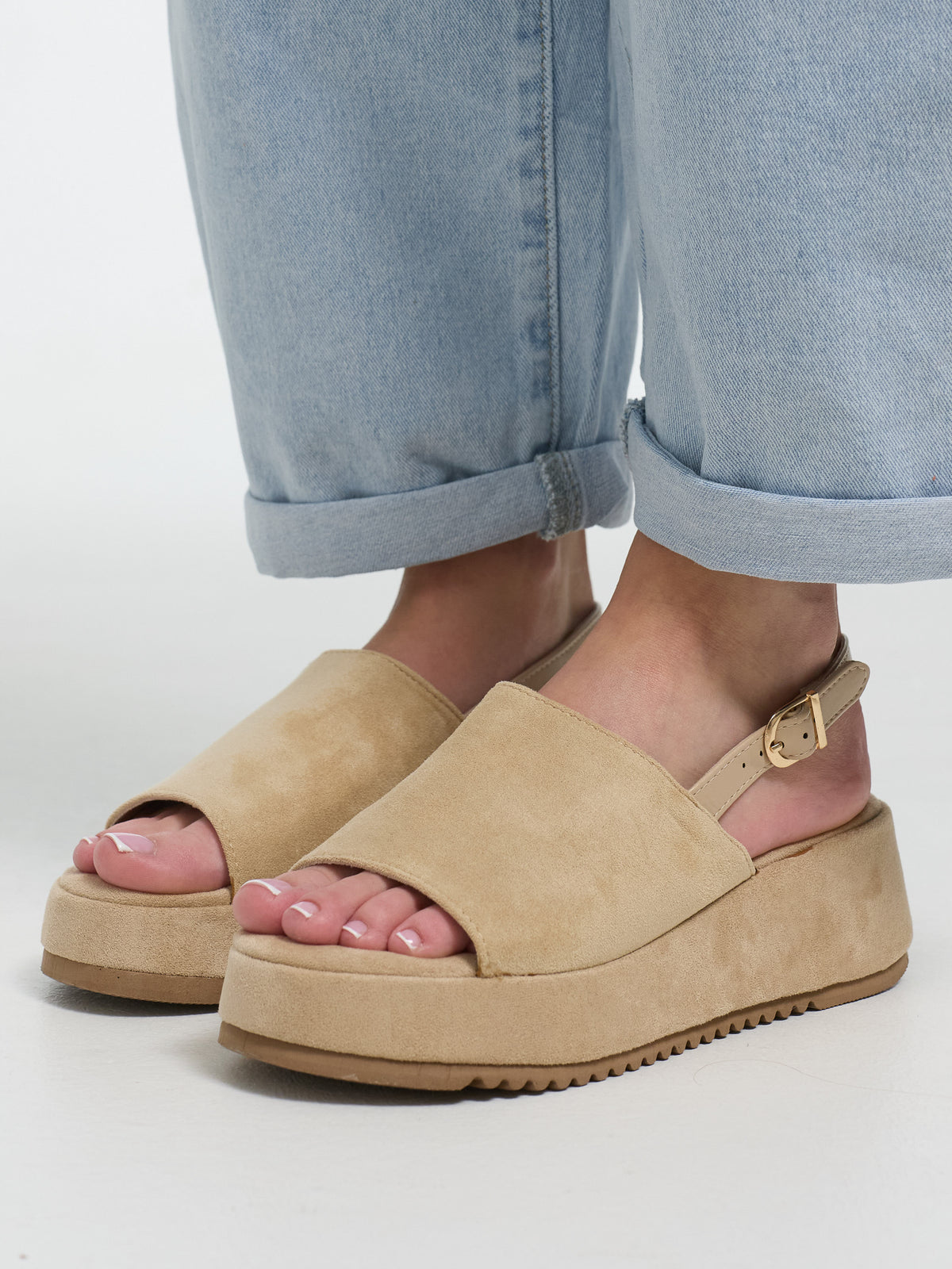 Plateau Sandale "Soliea" in Beige