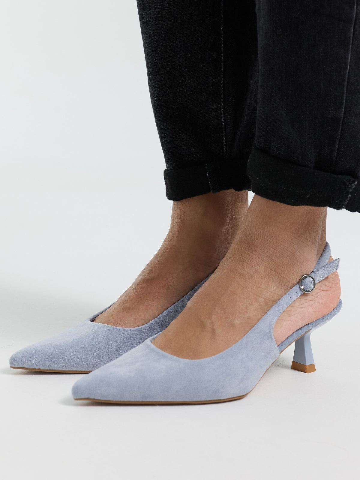 Peeptoe "Milena" in Babyblau
