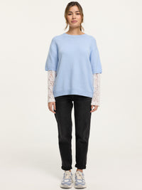 Strick-Shirt "Hannah" in Babyblau