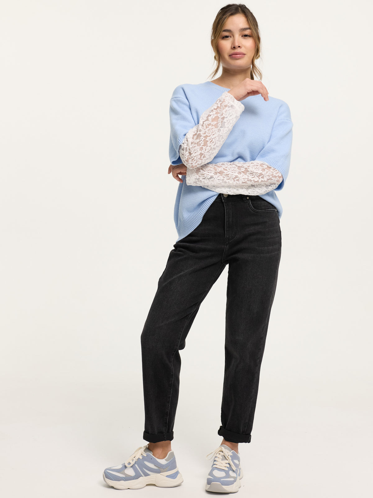 Strick-Shirt "Hannah" in Babyblau