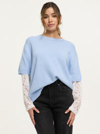 Strick-Shirt "Hannah" in Babyblau