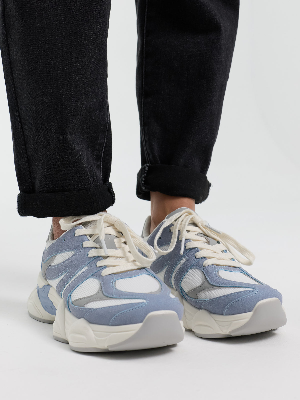 Sneaker "Lucia" in Creme/Blau