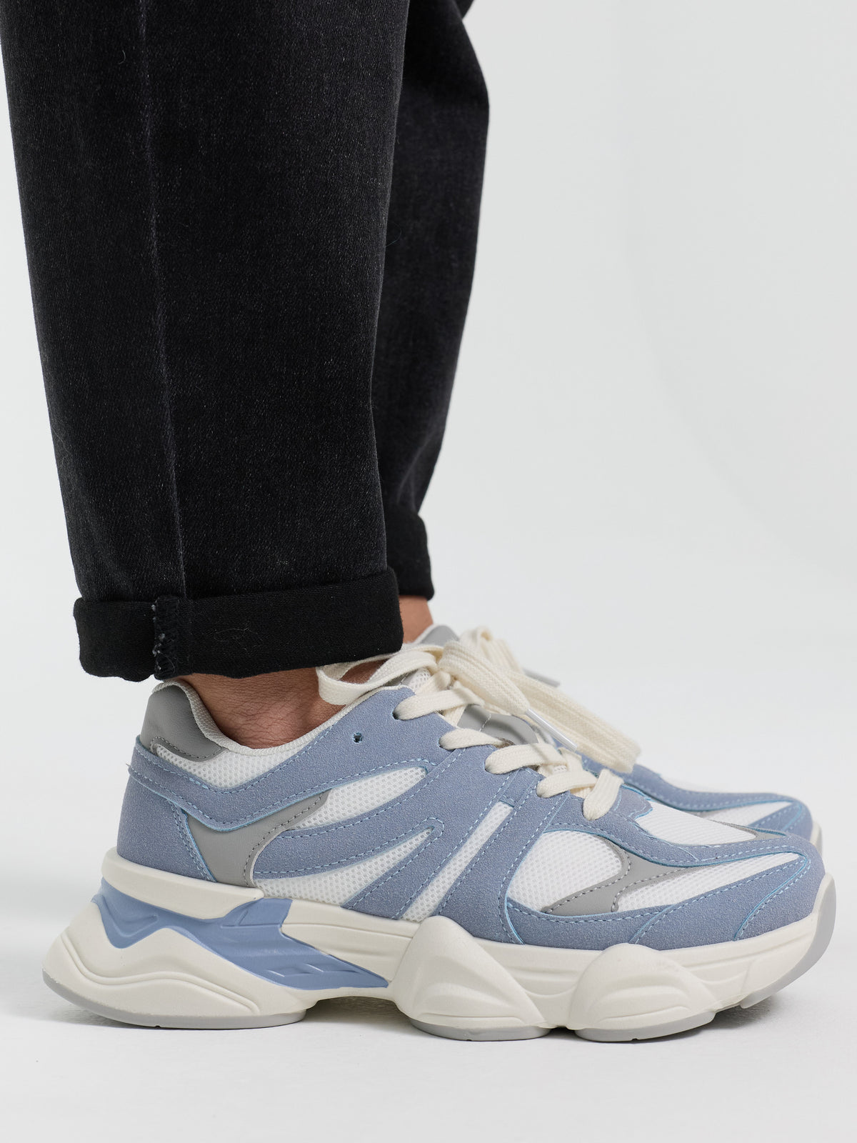 Sneaker "Lucia" in Creme/Blau